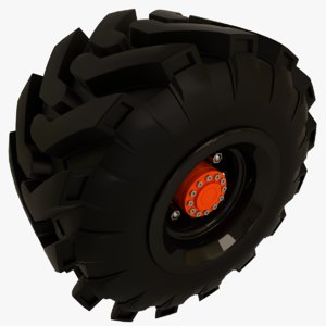 3d offroad truck tire tractor model