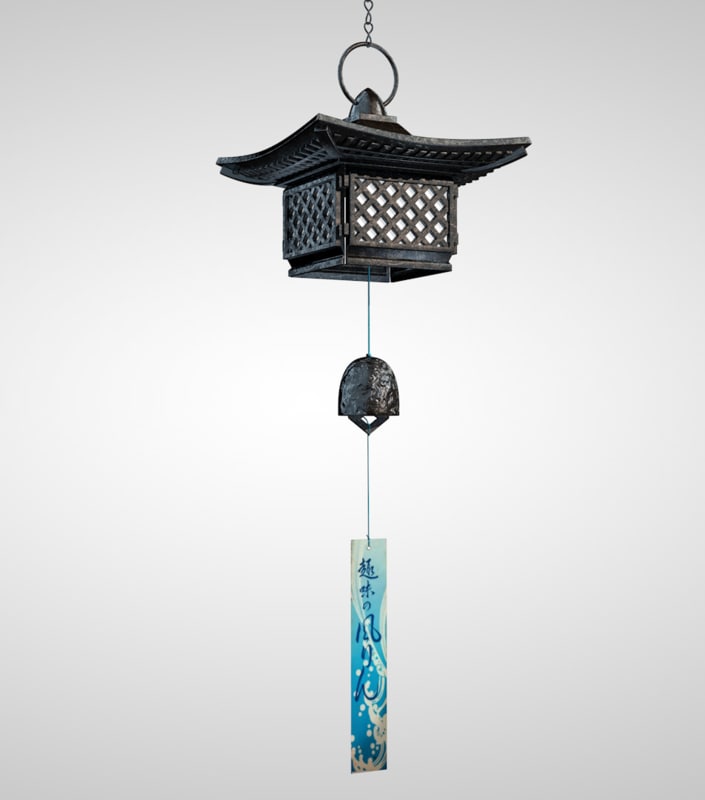 japanese wind chime 3d c4d