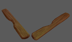 free obj model plank wood stylized