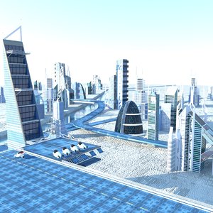 scene futuristic city 3d model