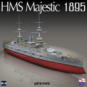 3d model of hms majestic 895 war