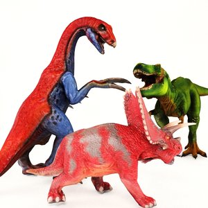 t-rex therizinosaurus pentaceratops 3d max