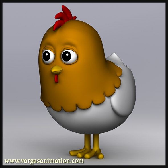 res cartoon chicken 3d model