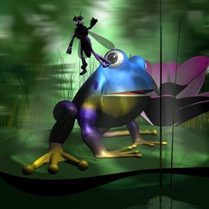 toon frogs mosquito cartoon water 3d max