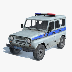 3d russian suv uaz-3151 police model