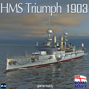 hms triumph 1903 world war 3d x