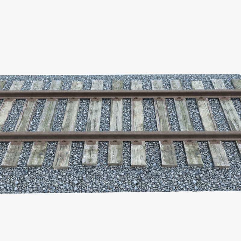 3d model railroad track gravel