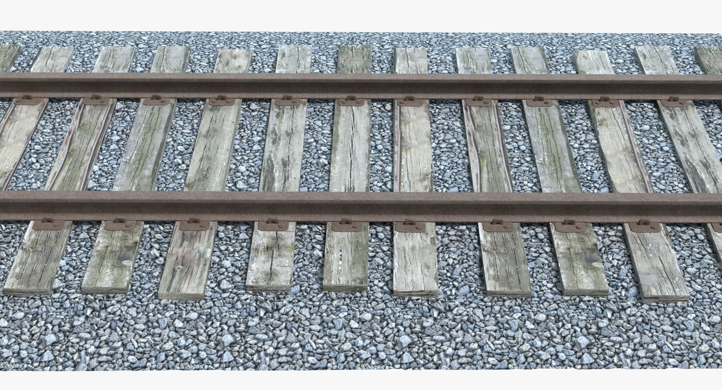3d model railroad track gravel