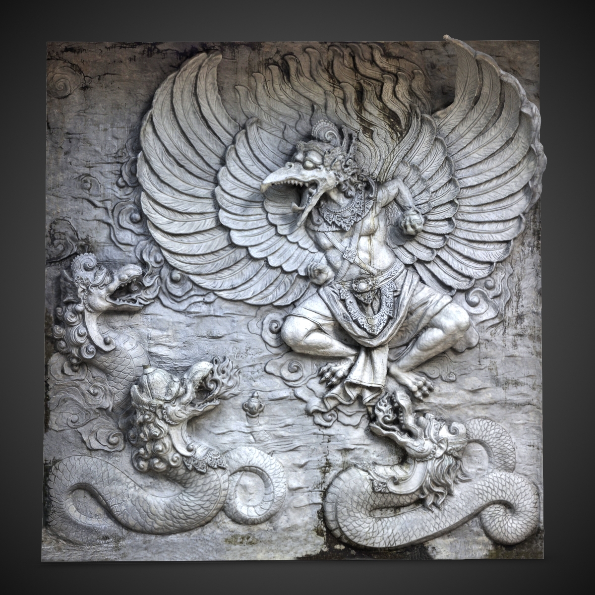 3d bas  relief  garuda bali 