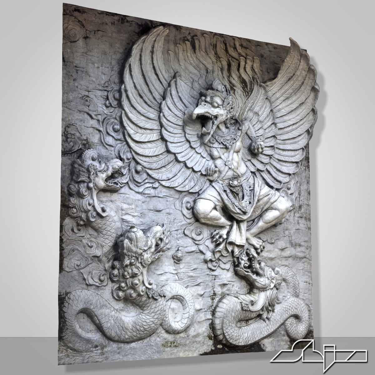 3d bas  relief  garuda bali 