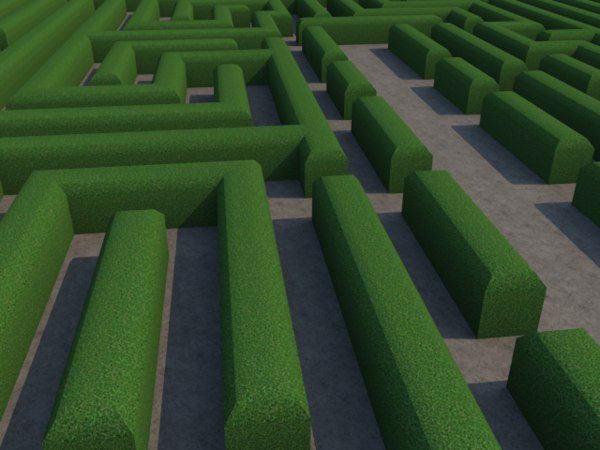 hedge maze shining low-poly 3ds