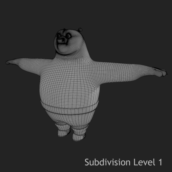 3d Model Kung Fu Panda Fur