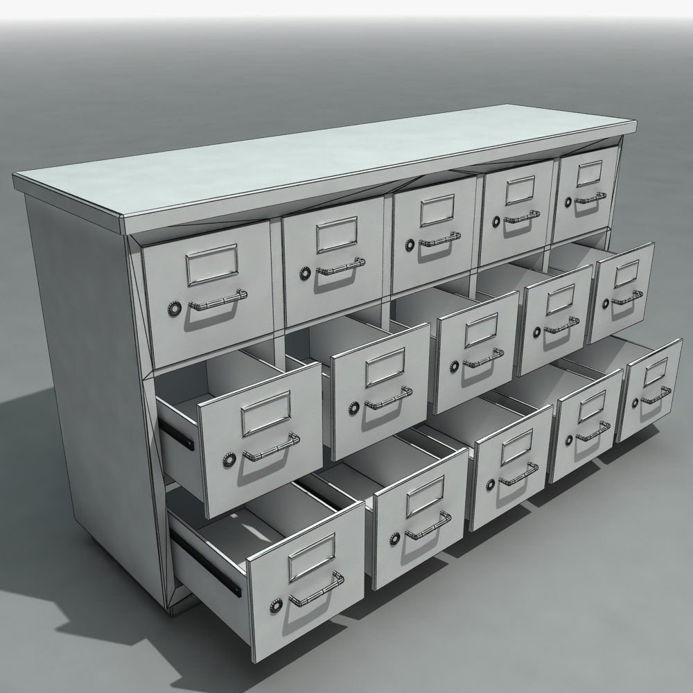 3d short filing cabinets model