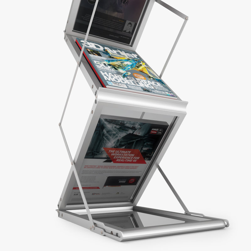 folding brochure stand 3d max