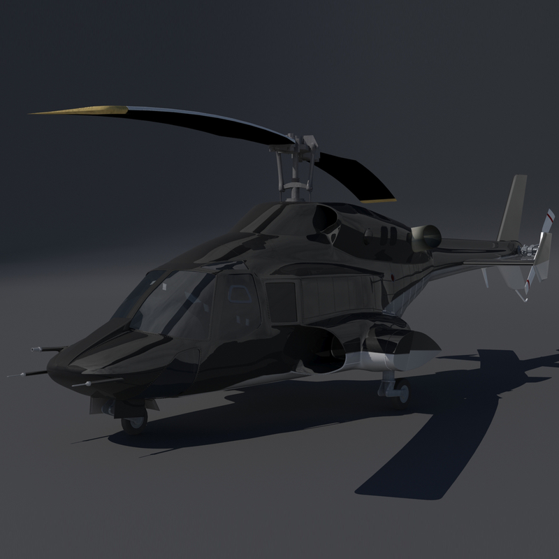 3d model airwolf weapons helcopter