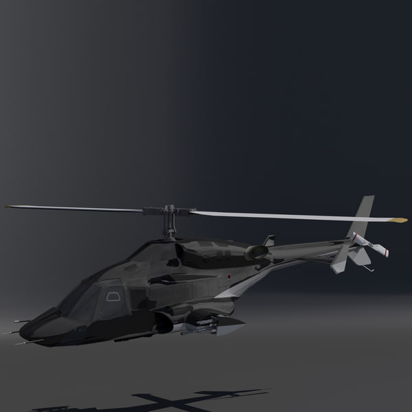 3d model airwolf weapons helcopter