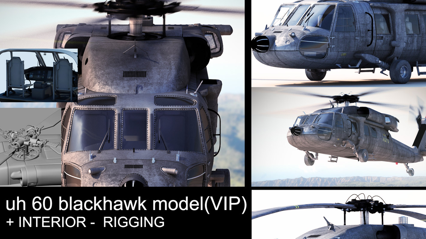 uh-60 black hawk vip 3d max