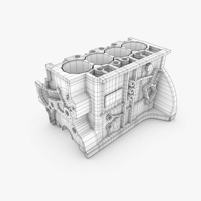generic engine block 3d c4d