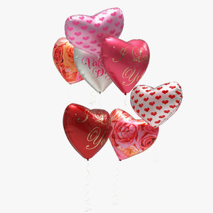 3ds max heart balloons