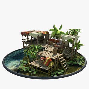 3ds max fishing house