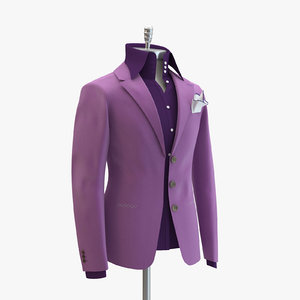 3d model women purple suit domenico