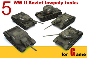 ww ii soviet tanks 3d model
