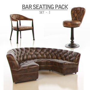 3d model of bar seating pack -
