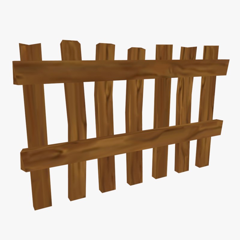 3ds ready cartoon wooden fence