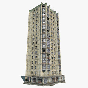 3d abandoned 16-storey russian house