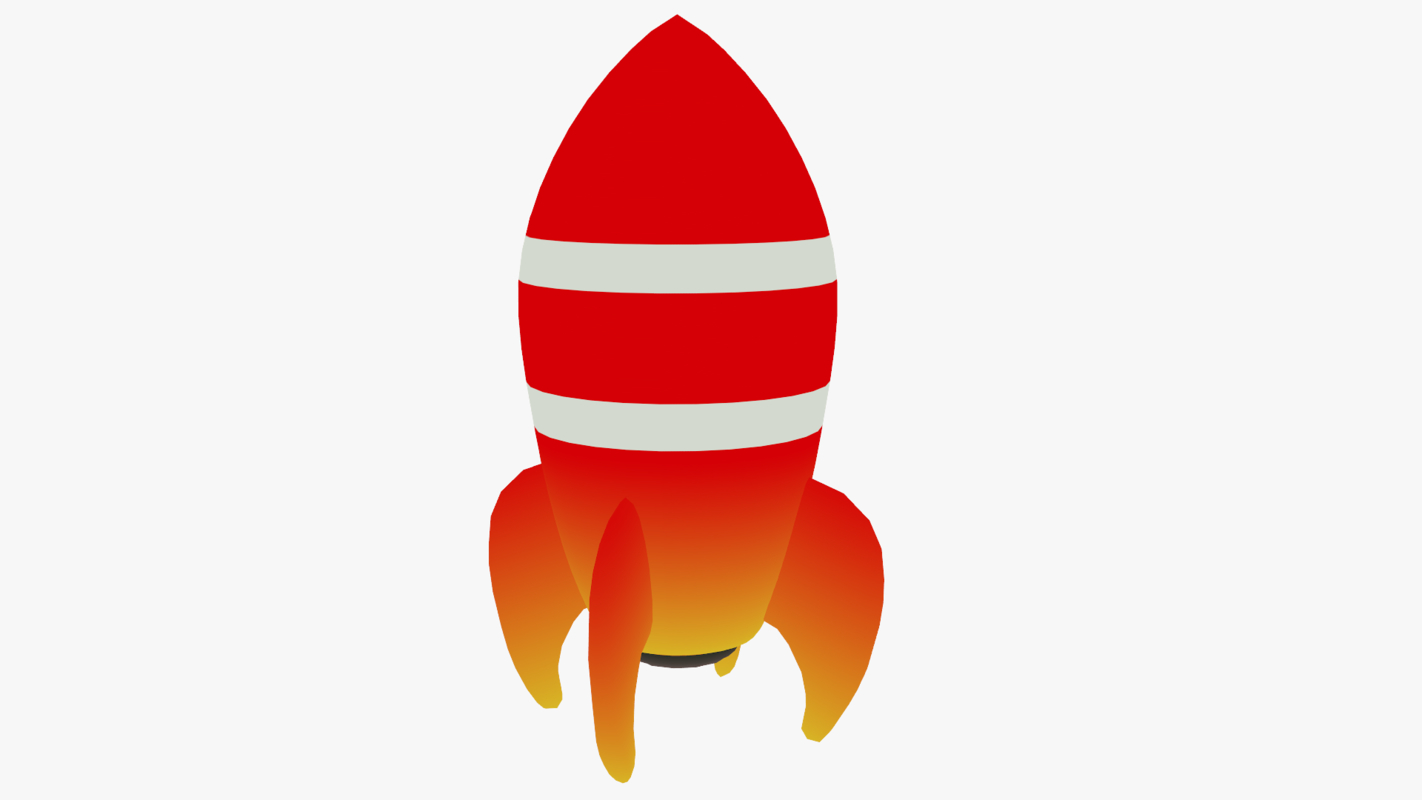 3d cartoon space rocket