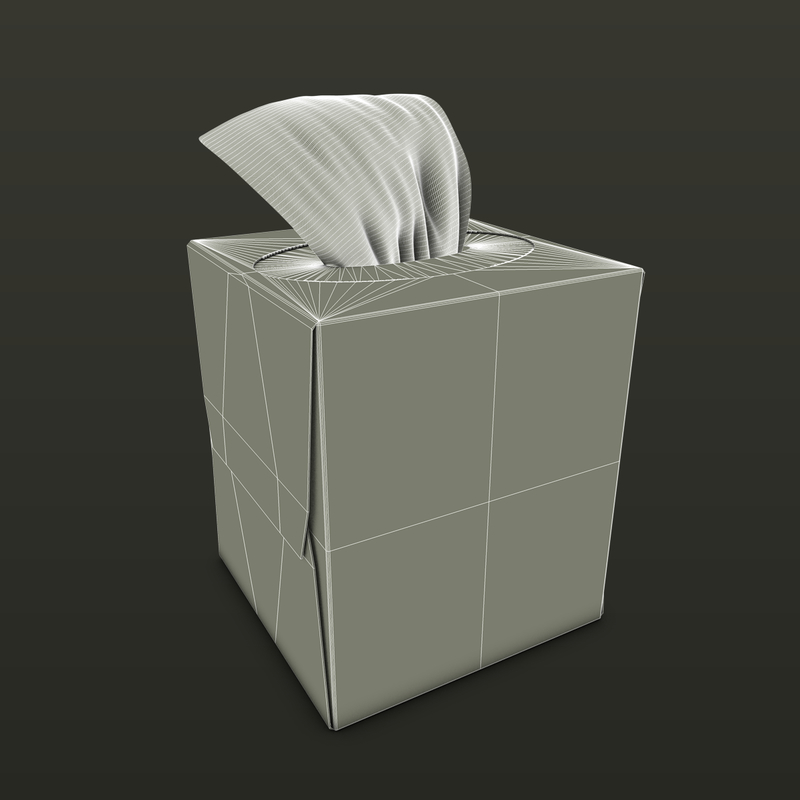 3d tissue box drawing