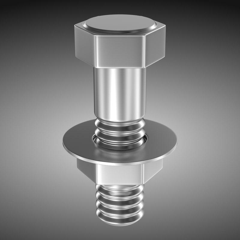 nut bolt 3d obj