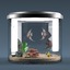 3d model aquarium equipped decorations