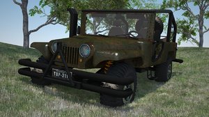 jeep willys c4d