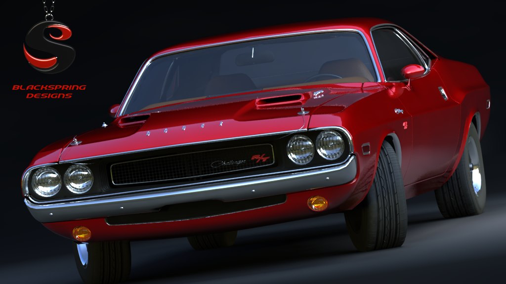 3d Dodge Challenger Rt 1969 Model