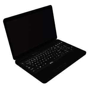 3d model laptop computer black