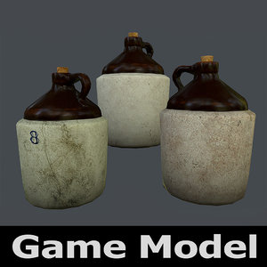 3d model of old stoneware jug
