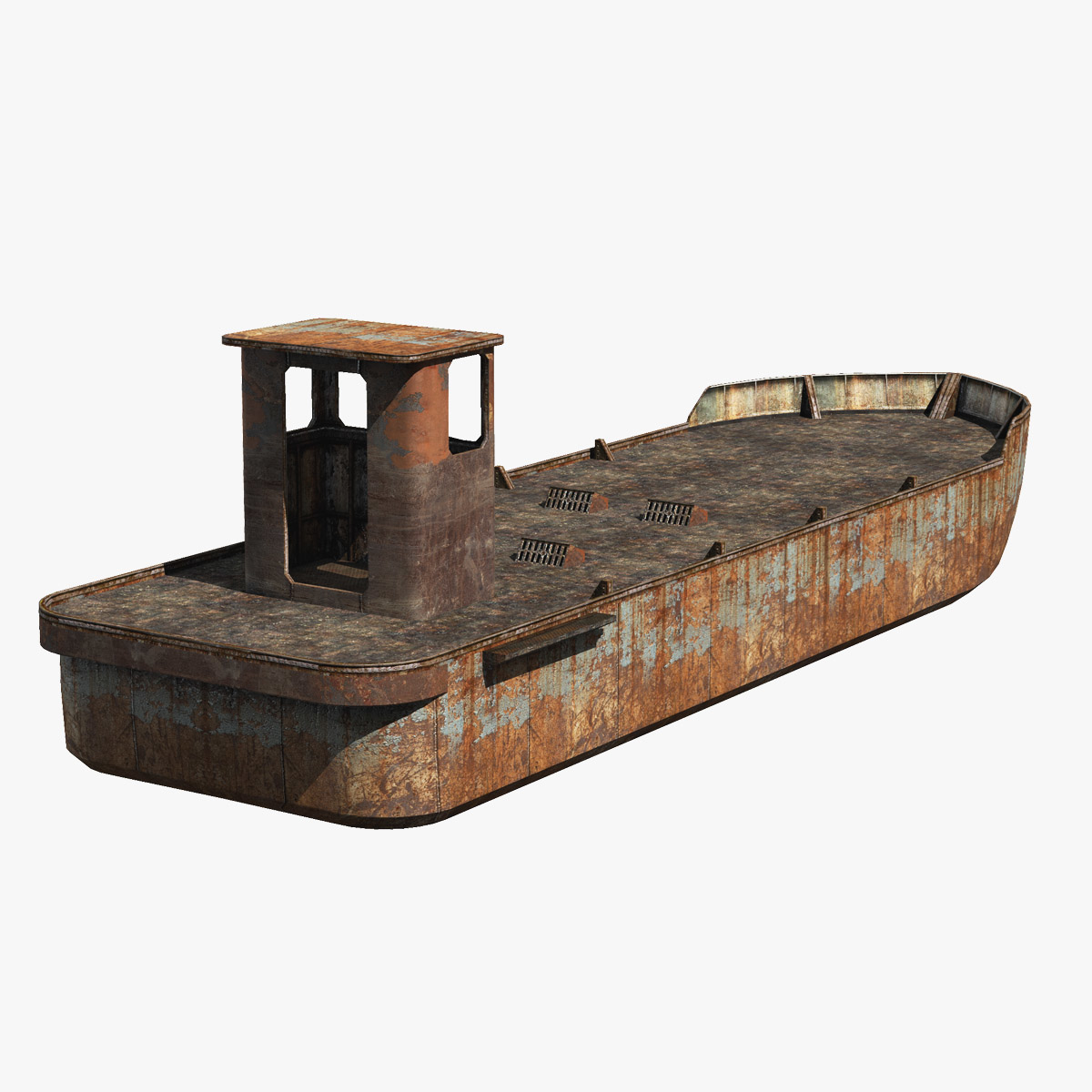 3d set rusty boats