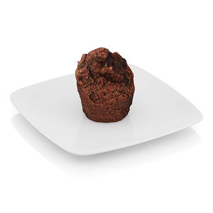 3d model bitten chocolate muffin