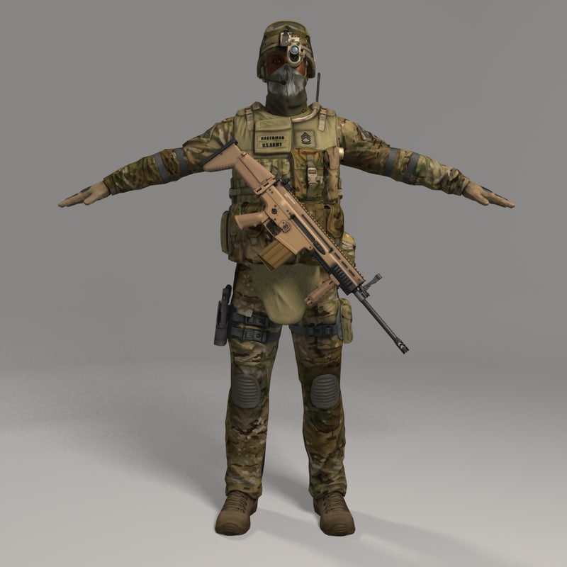 military male soldier set d