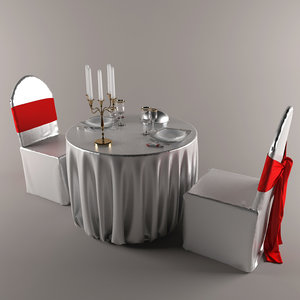 3ds max table chairs