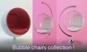 3d model bubble chairs