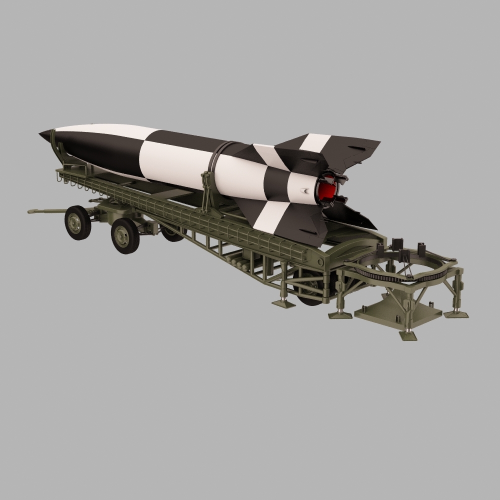 ballistic missile v-2 with launcher
