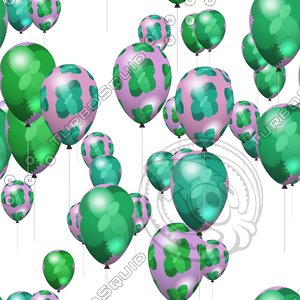 Seamless background of air party balloons decorated with mint pattern