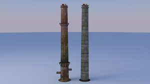 industrial chimneys 3d model
