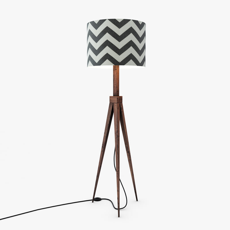 Lampada Da Terra Chevron In Ardesia