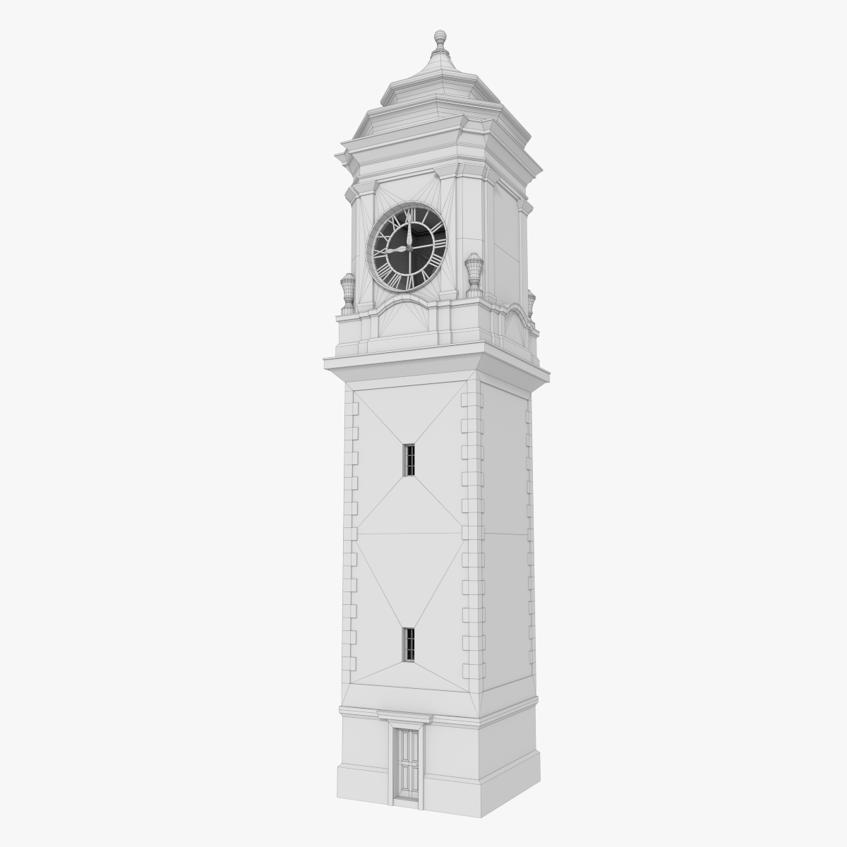 3d clock tower interior exterior model