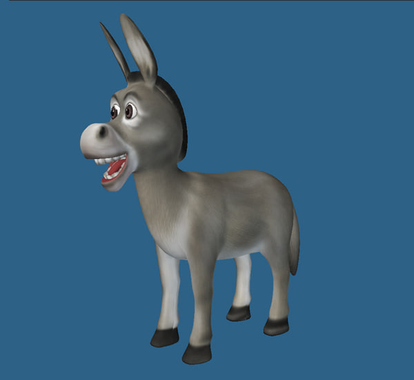 3d cartoon donkey.