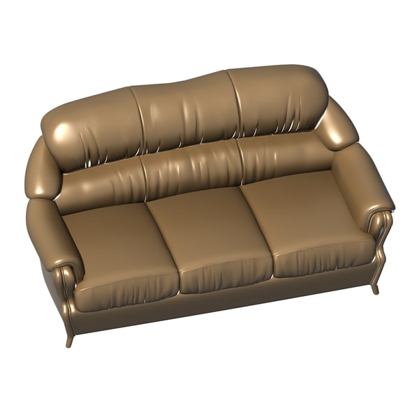 Classic Leather Sofa 3d Model, Classic Leather Couch