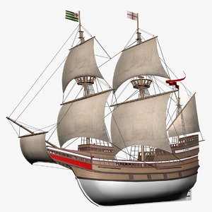 galleon mayflower 3d model